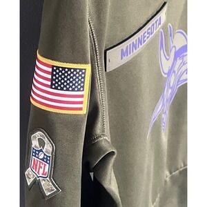 MN Vikings AUTHENTIC Nike On Field NFL Salute to Service Hoodie Pullover  Boys L